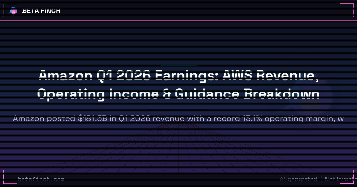 Amazon Q1 2026 Earnings: AWS Revenue, Operating Income & Guidance Breakdown