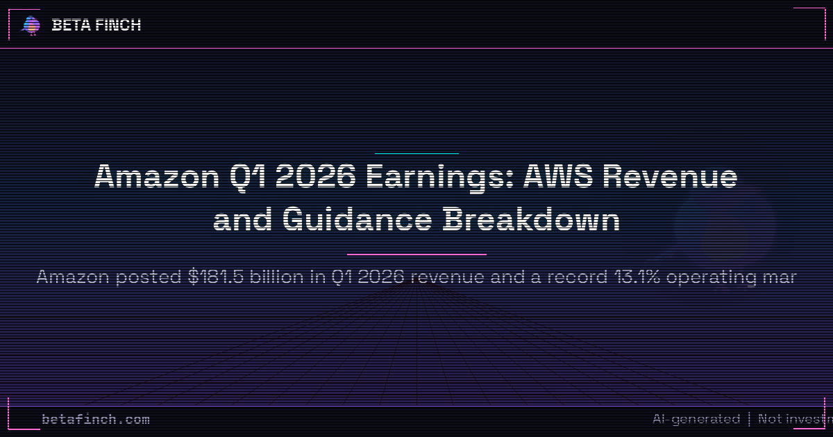 Amazon Q1 2026 Earnings: AWS Revenue and Guidance Breakdown