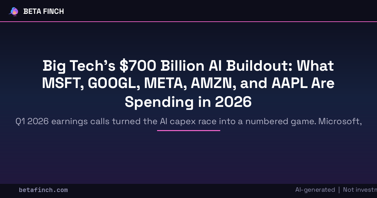 Big Tech's $700 Billion AI Buildout: What MSFT, GOOGL, META, AMZN, and AAPL Are Spending in 2026