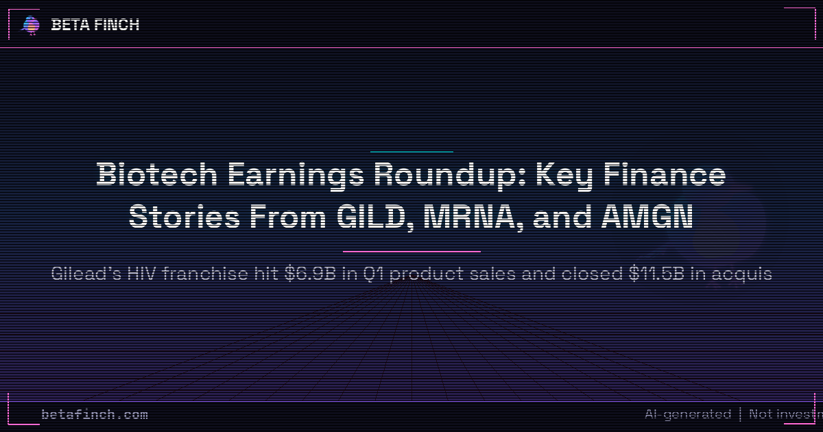 Biotech Earnings Roundup: Key Finance Stories From GILD, MRNA, and AMGN