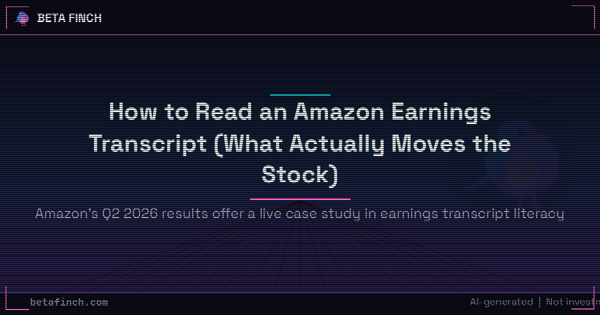 How to Read an Amazon Earnings Transcript (What Actually Moves the Stock)
