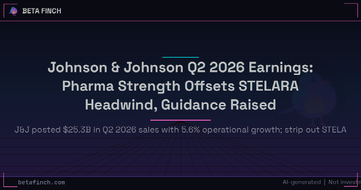 Johnson & Johnson Q2 2026 Earnings: Pharma Strength Offsets STELARA Headwind, Guidance Raised