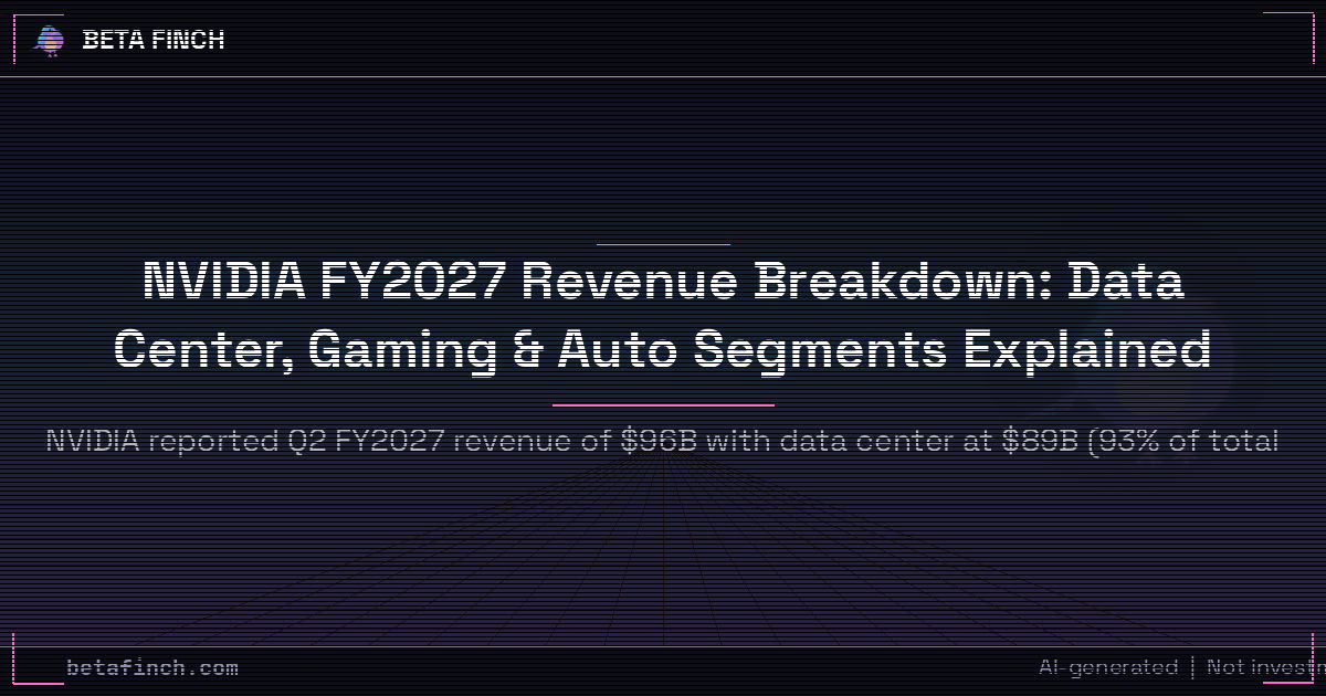 NVIDIA FY2027 Revenue Breakdown: Data Center, Gaming & Auto Segments Explained